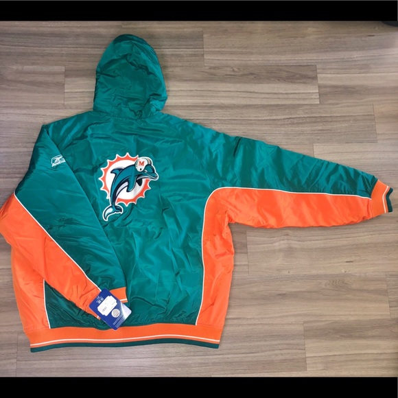 Reebok Miami Dolphins Jacket with Hood Sz XL-NWT - Picture 3 of 6